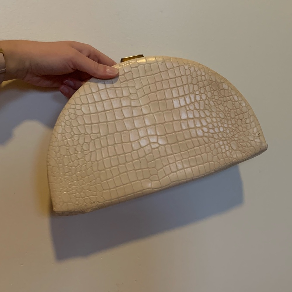 Vintage snakeskin vinyl clutch